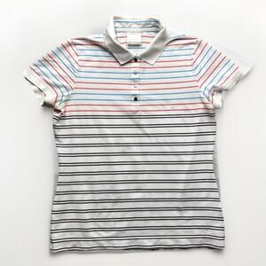 Nike Golf Snap Front Polo Shirt Womens Medium Performance Knit Golf Tennis